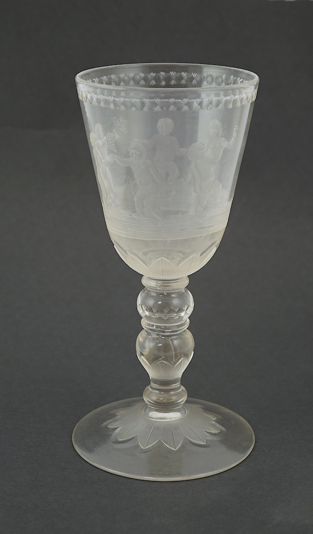 A Potsdam engraved goblet, c.1700-15, in the manner Gottfried Spiller
